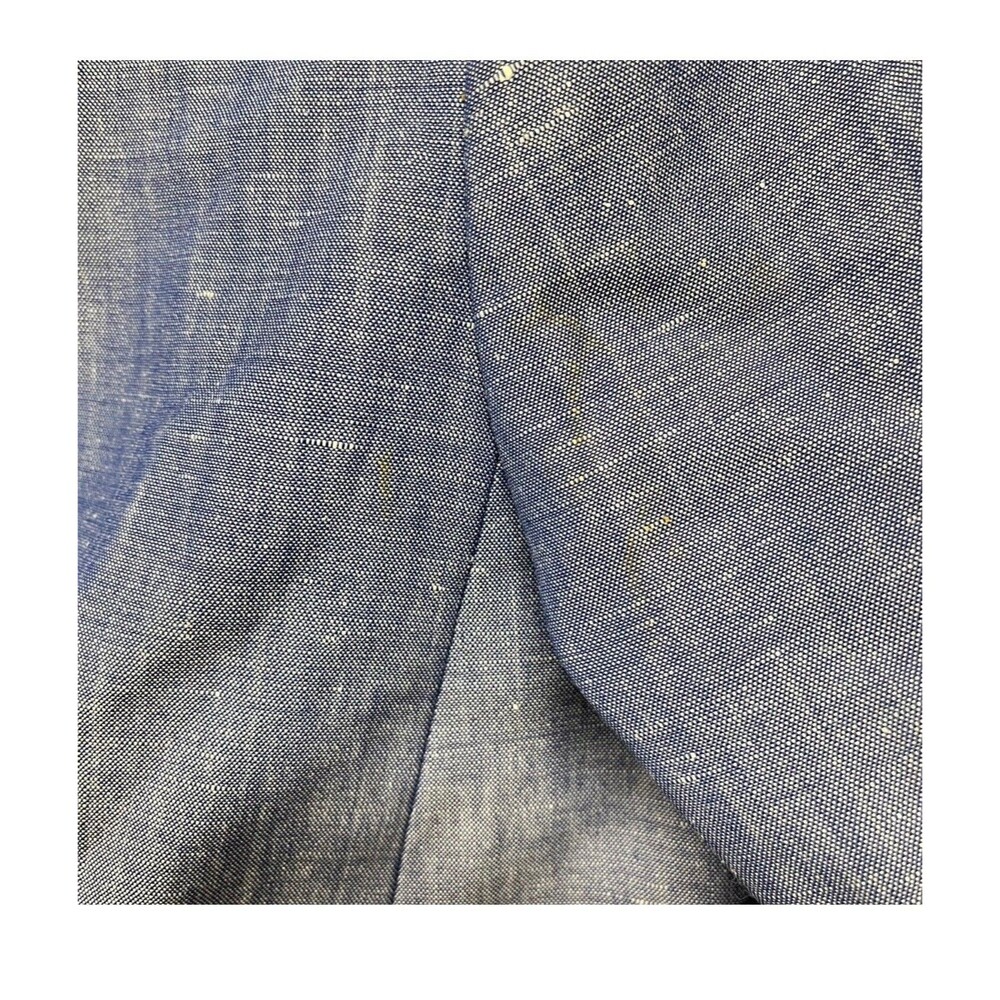 Lafayette 148 Blazer Womens 8 Blue Linen Wool Chambray Classy Preppy Nautical - Picture 10 of 12